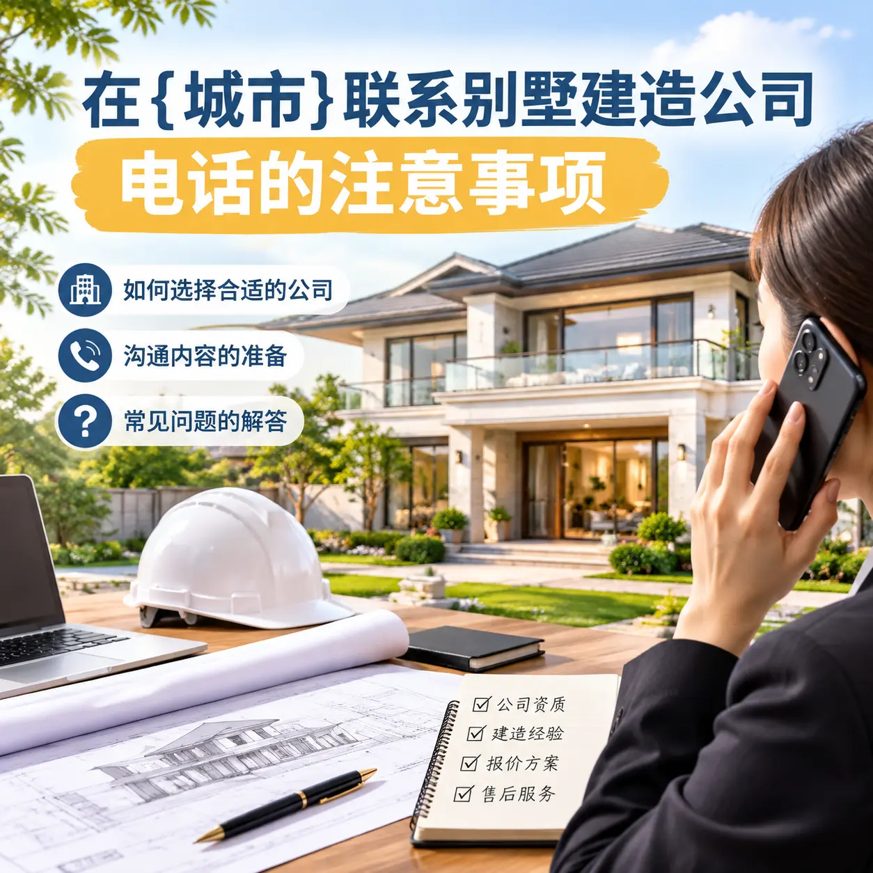 在水城联系别墅建造公司电话的注意事项