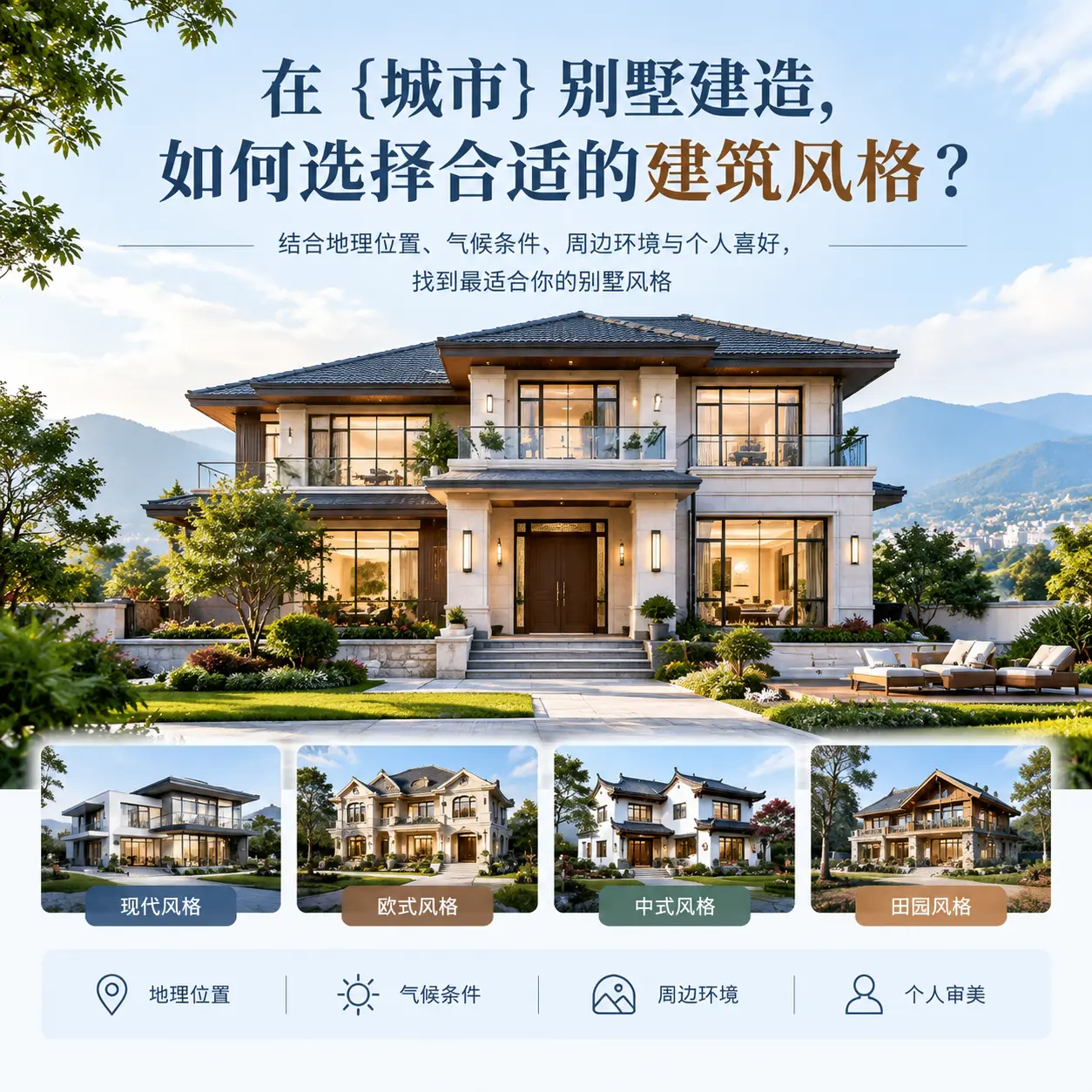 在 水城 别墅建造,如何选择合适的建筑风格?